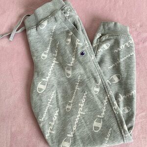Champion Kids Light Gray Logo Sweatpants